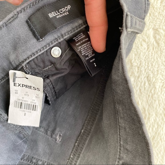 Express High Rise Bell Crop Gray Jeans size 2 - Picture 9 of 10